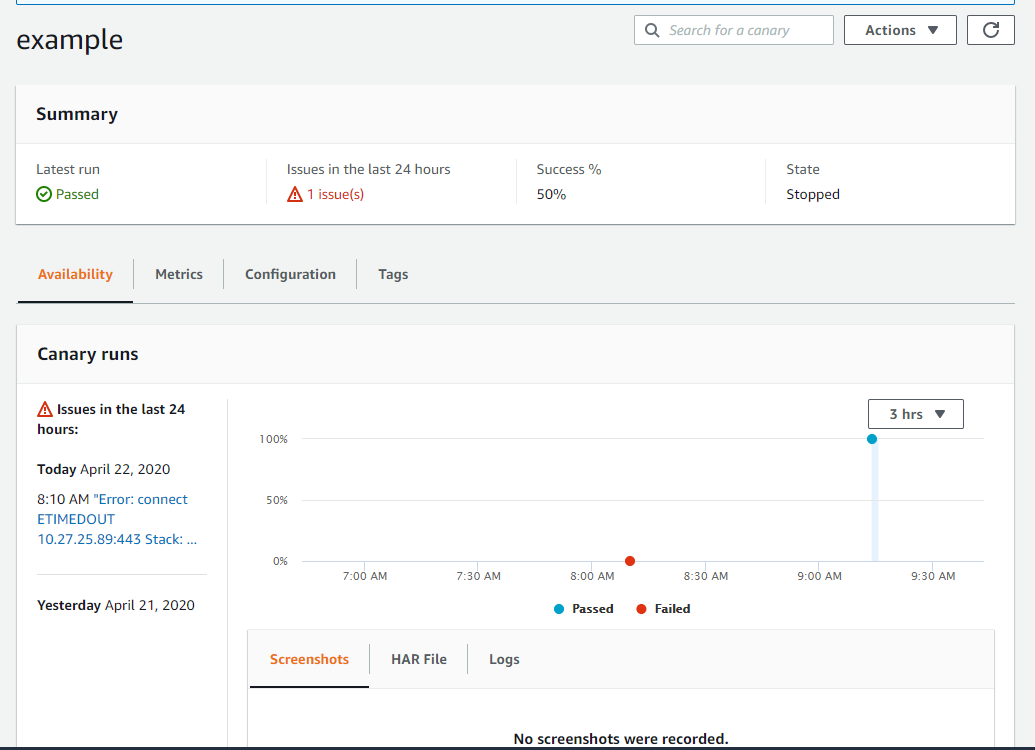 Canary Success Example