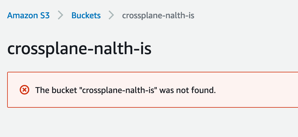 "Status of Bucket in AWS - no such bucket"